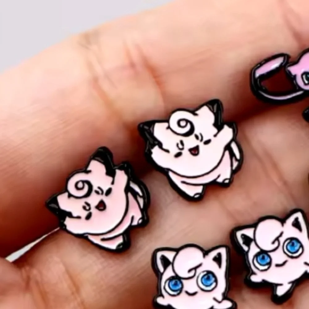 3 For $35 Pokemon Clefairy Stainless Steel Enameled Stud Character Earrings